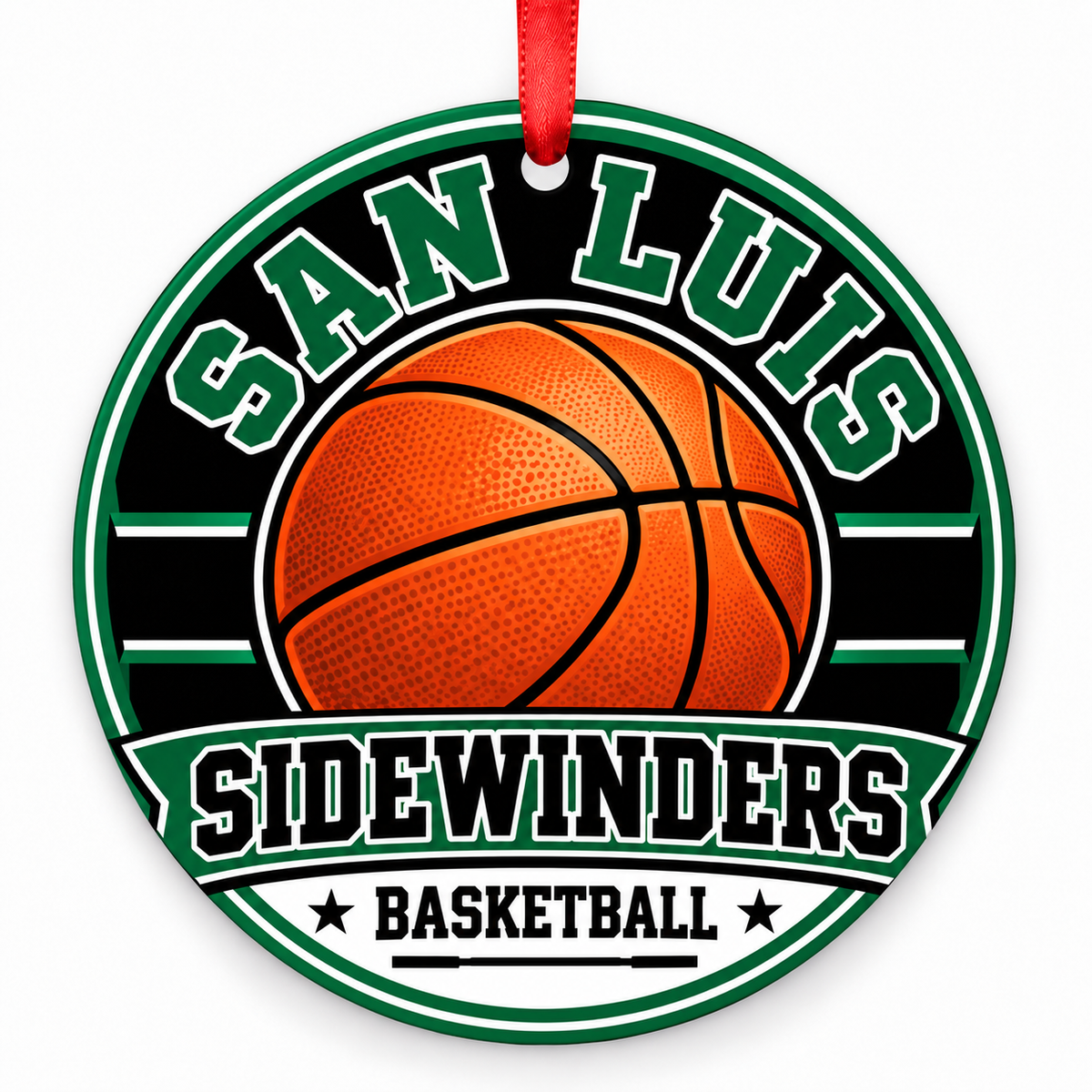 San Luis High School Sidewinders basketball Christmas ornament