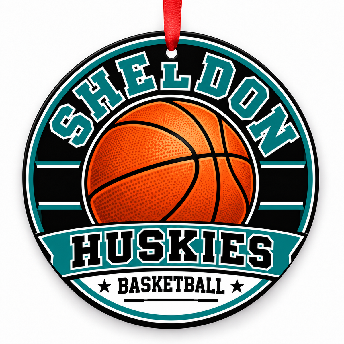 Sheldon High School Huskies basketball Christmas ornament