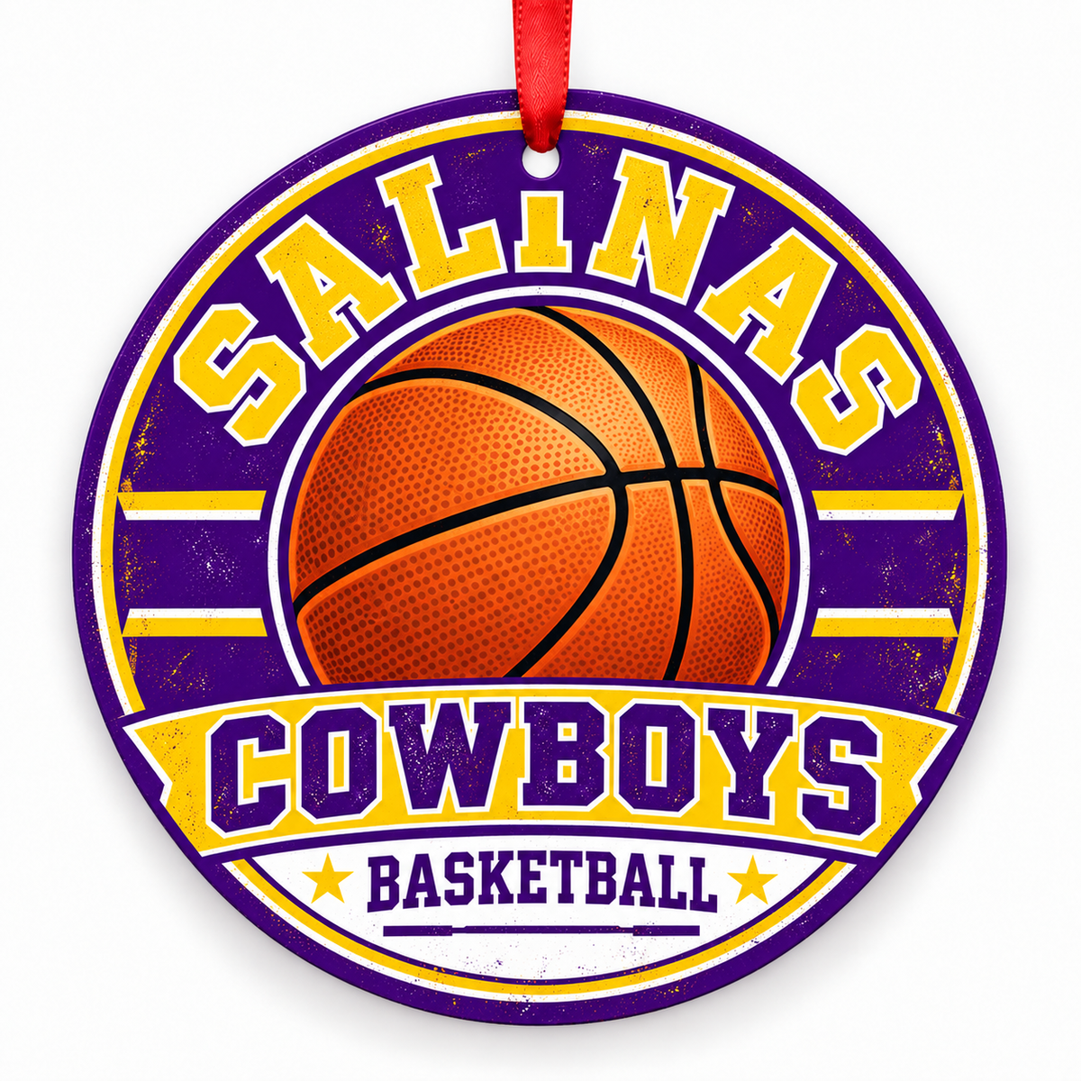 Salinas High School Cowboys basketball Christmas ornament