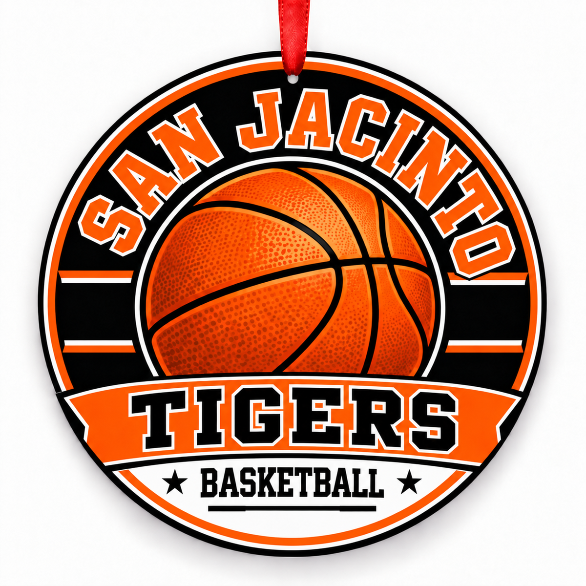 San Jacinto High School Tigers basketball Christmas ornament