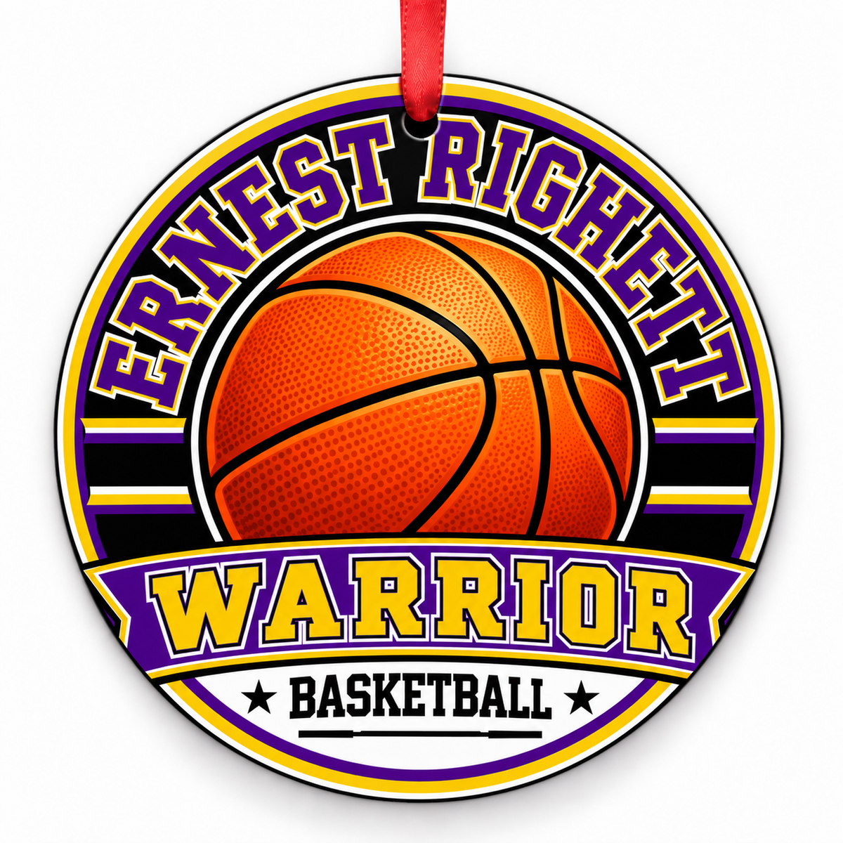 Ernest Righetti High School Warrior basketball Christmas ornament