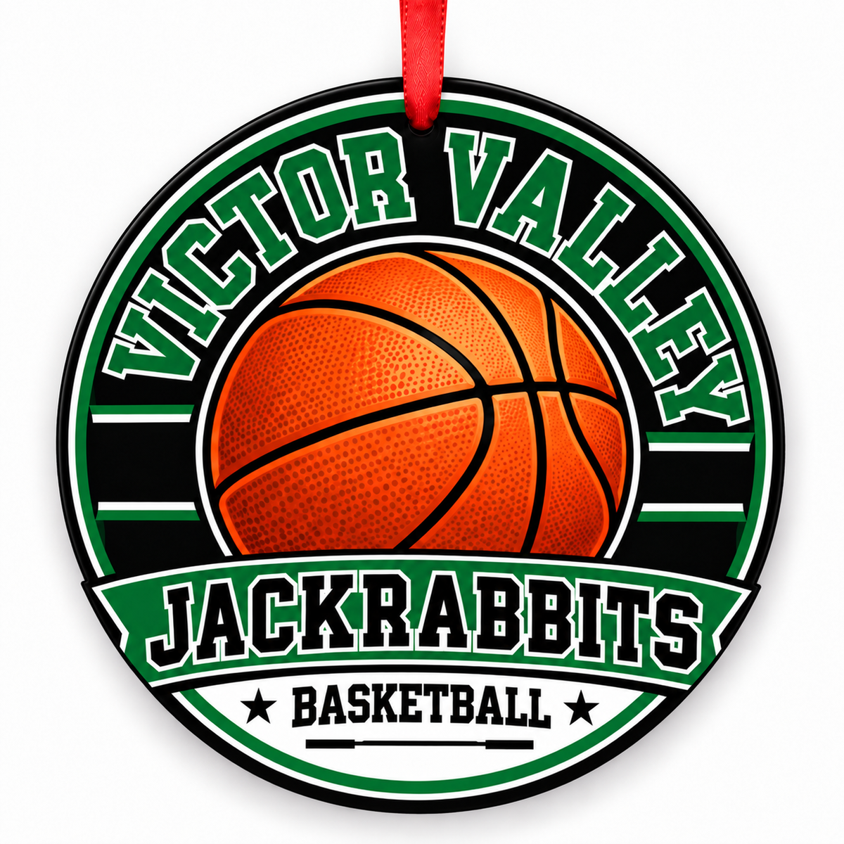 Victor Valley High Jackrabbits basketball Christmas ornament