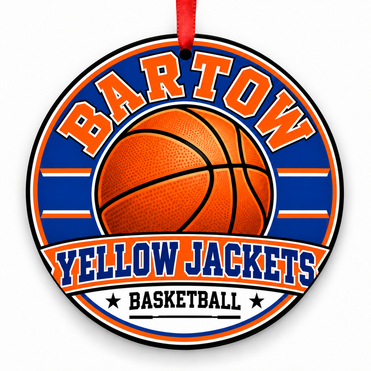 Bartow Senior High School Yellow Jackets basketball Christmas ornament