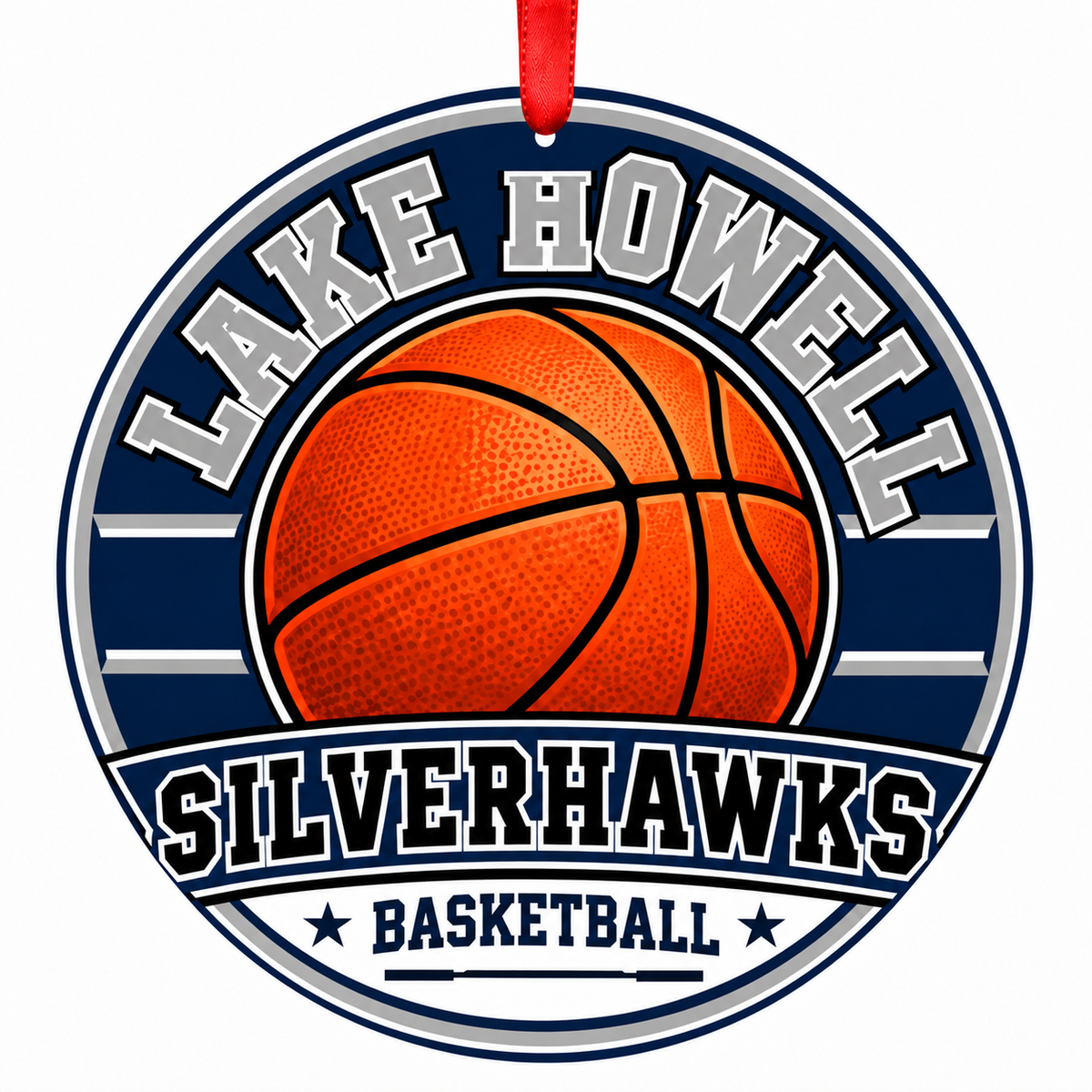 Lake Howell High School Silverhawks basketball Christmas ornament