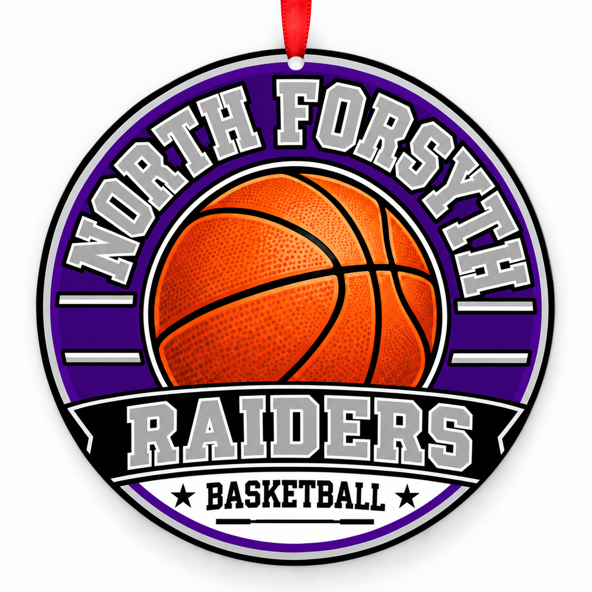 North Forsyth High School Raiders basketball Christmas ornament