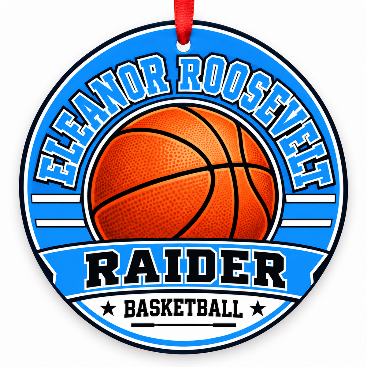 Eleanor Roosevelt High School Raider basketball Christmas ornament