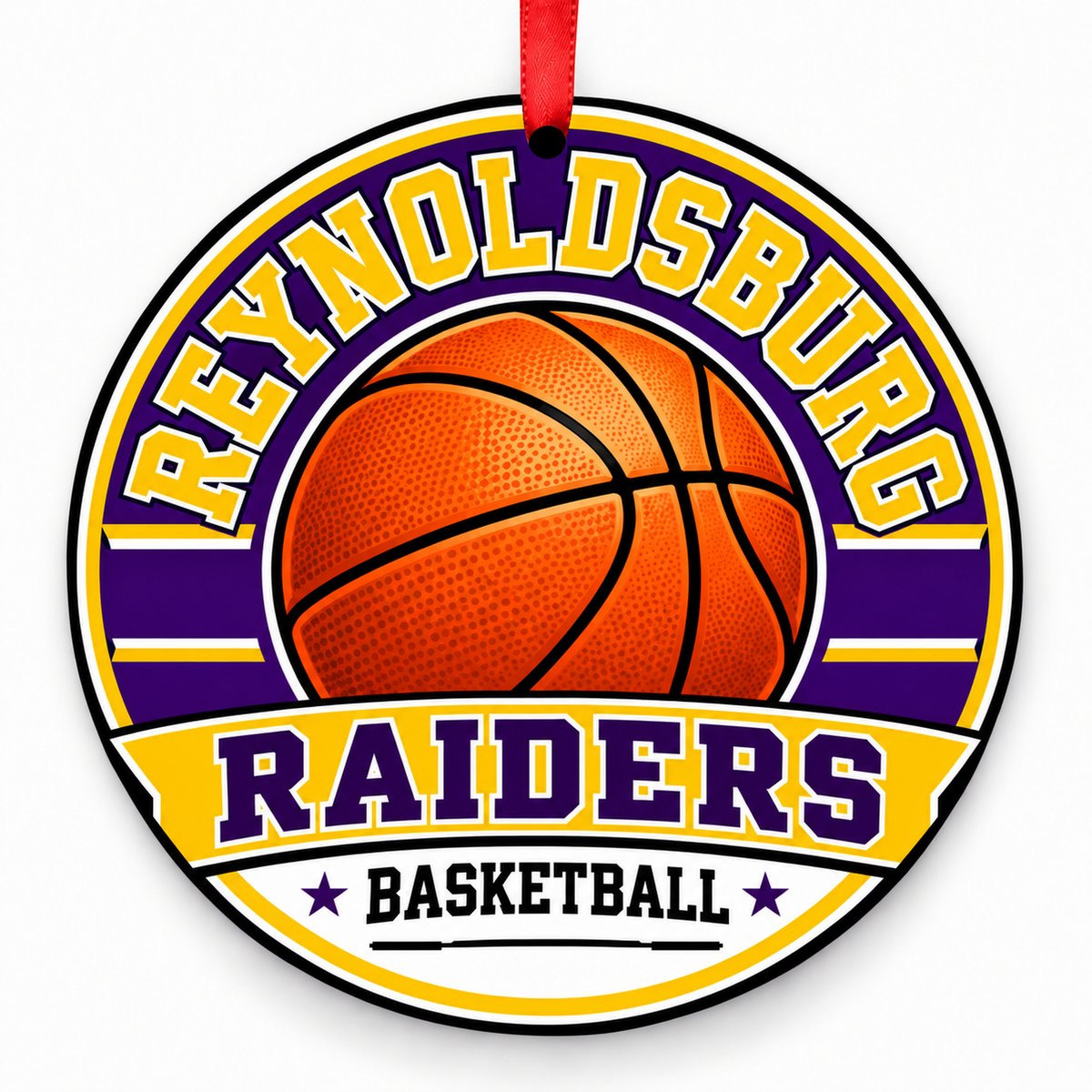 Reynoldsburg High School Raiders Basketball Christmas Ornament