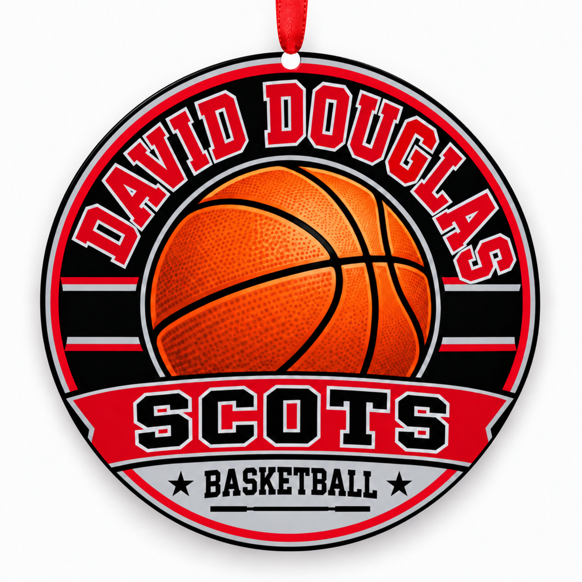 David Douglas High School Scots basketball Christmas ornament mockup