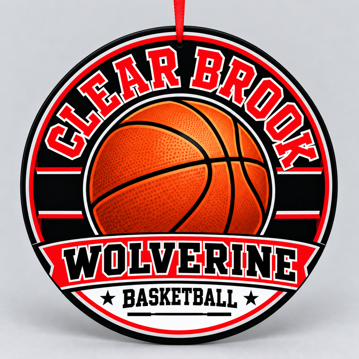 CLEAR BROOK H S basketball Christmas ornament mockup
