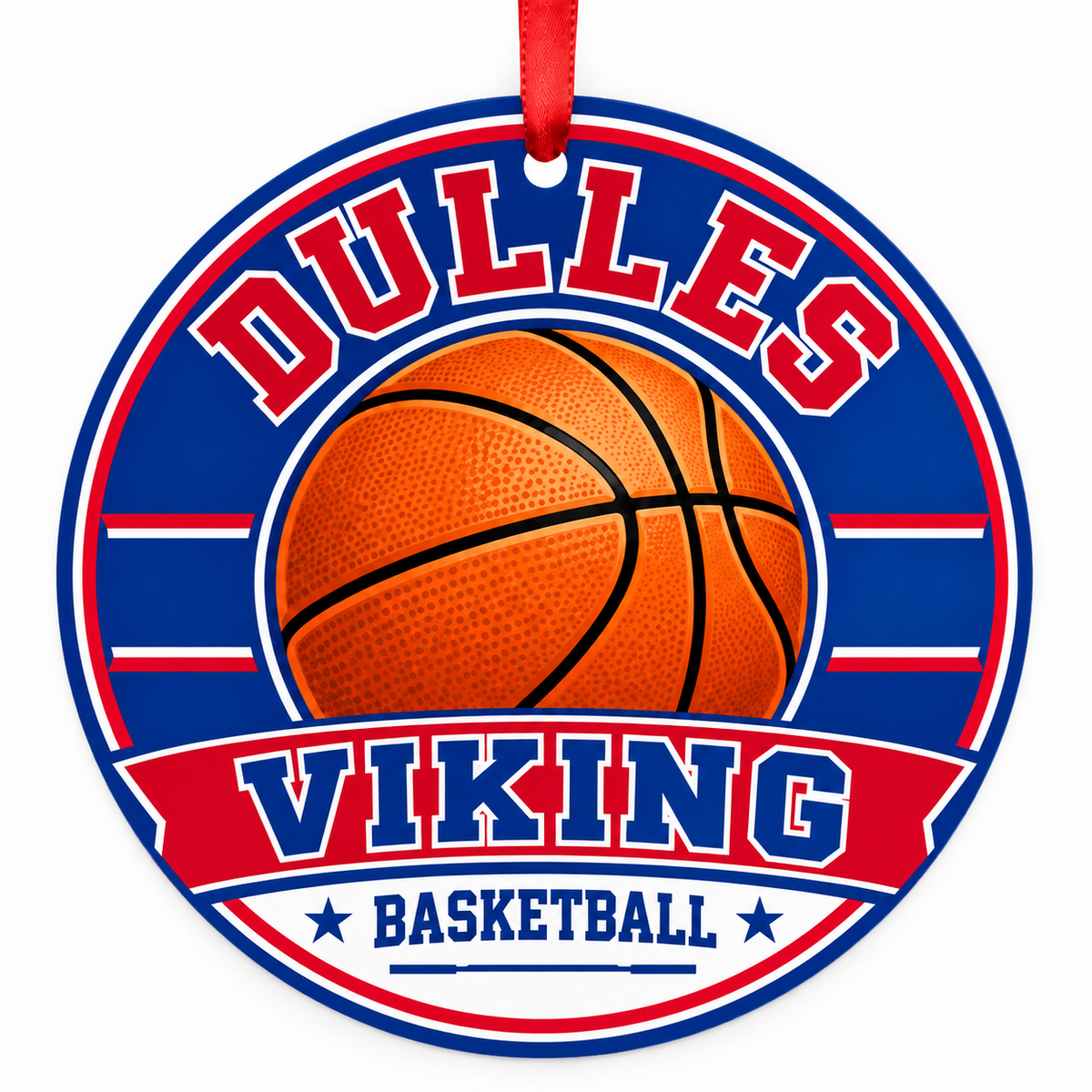 Dulles High School Viking basketball Christmas ornament