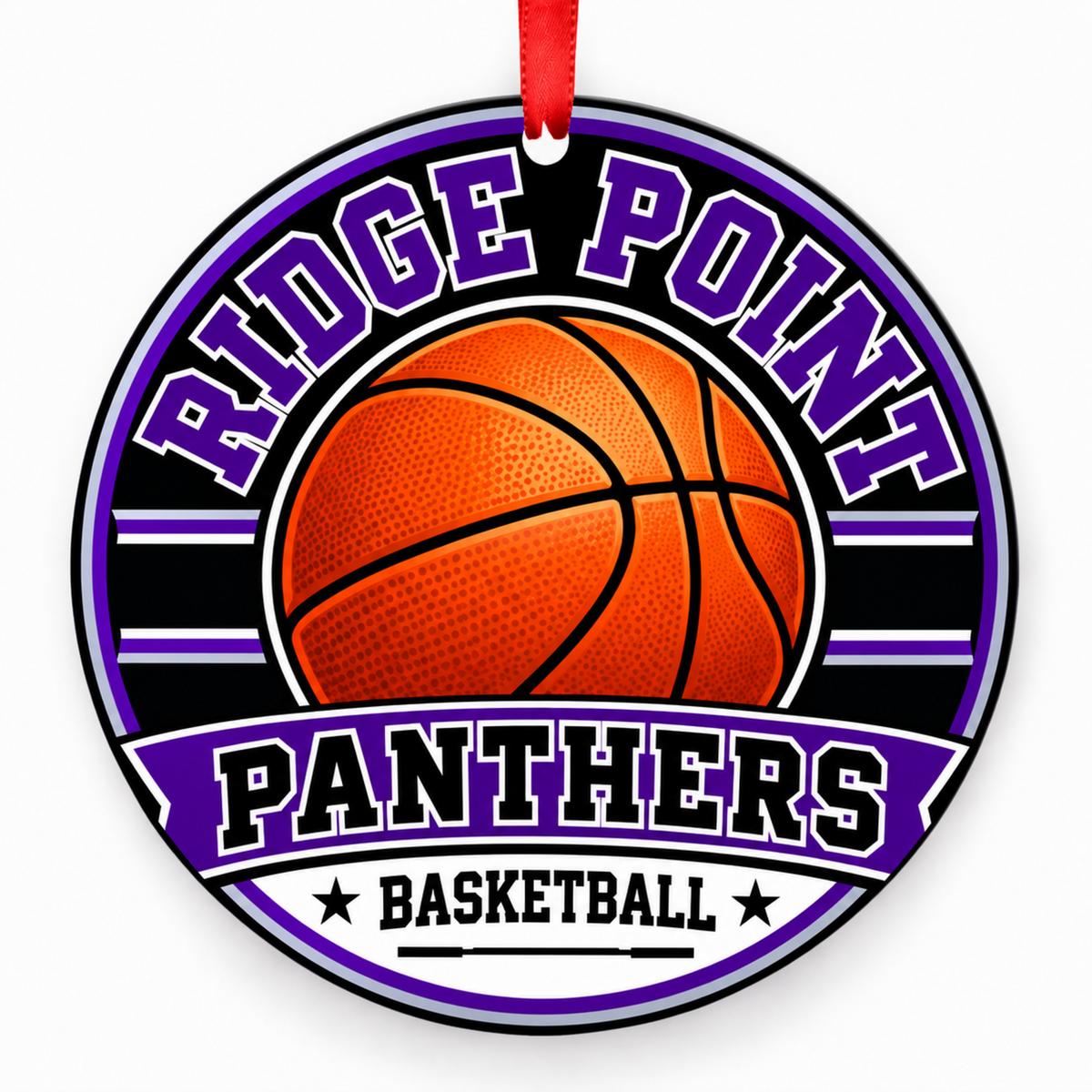 Ridge Point H S Panthers Basketball Christmas Ornament