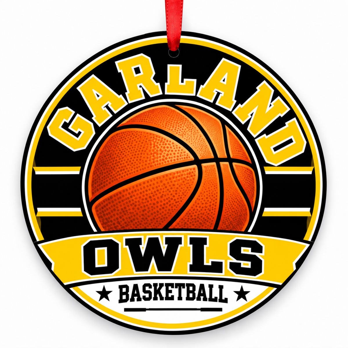 Garland High School Owls basketball Christmas ornament
