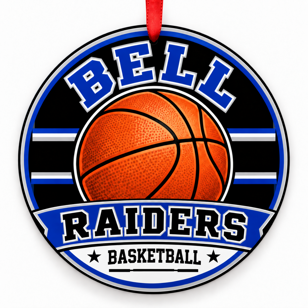 Bell High School Raiders basketball Christmas ornament