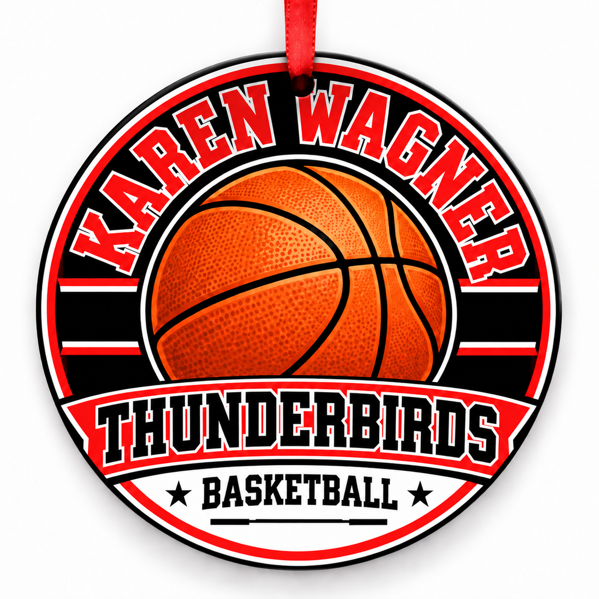 Karen Wagner High School Thunderbirds basketball Christmas ornament