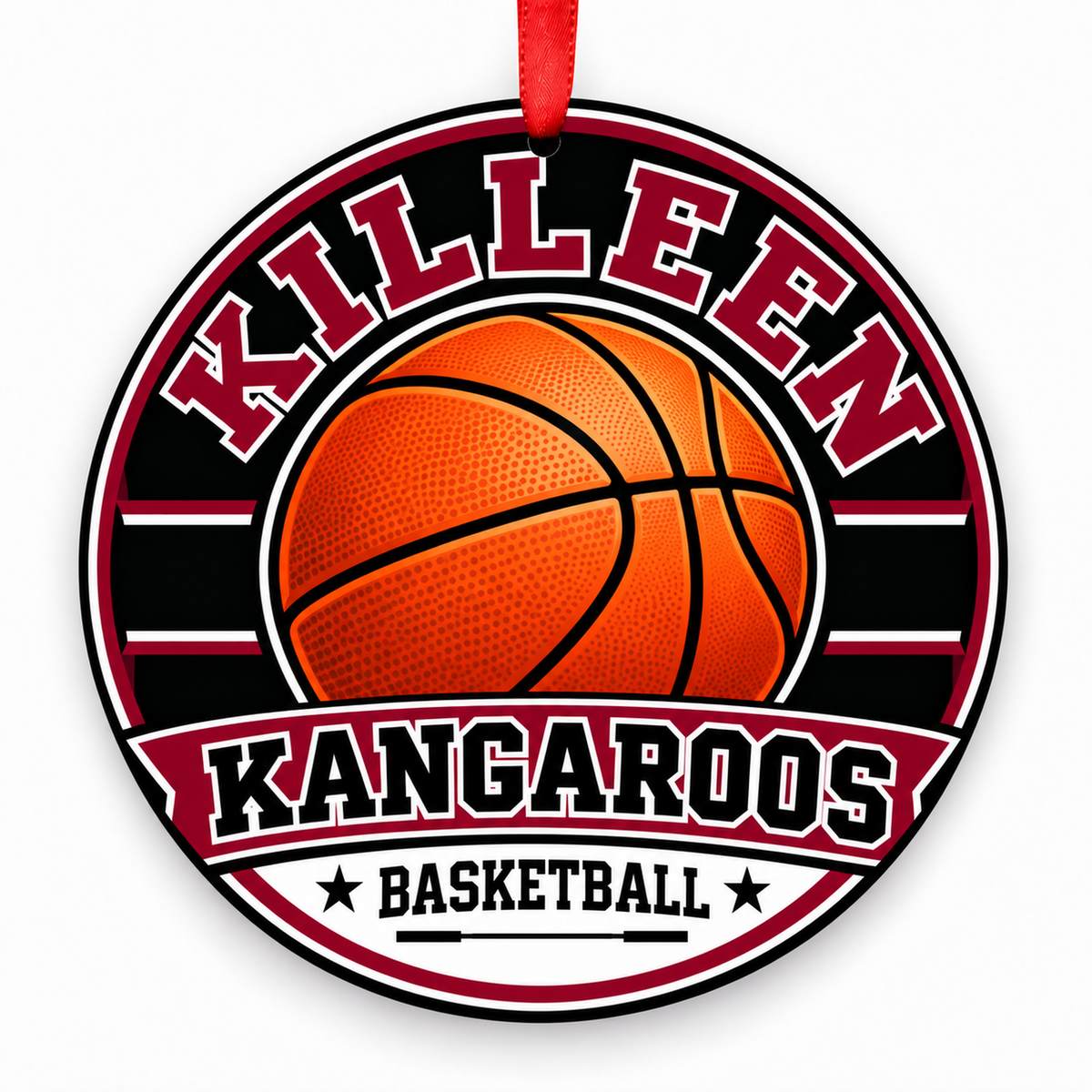 Killeen High School Kangaroos Basketball Christmas Ornament