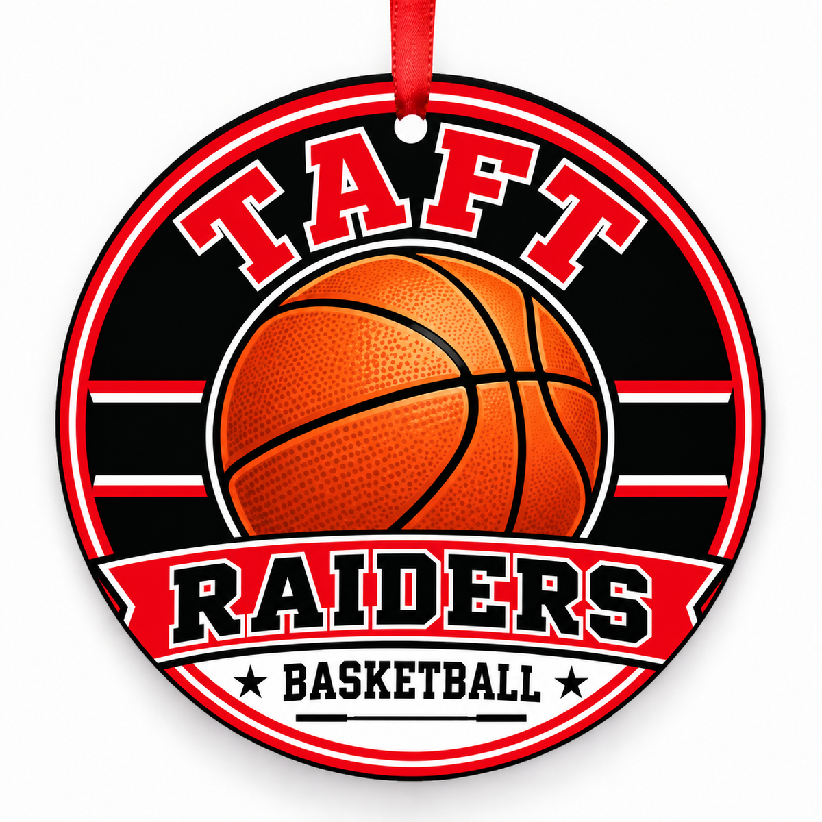 Taft High School Raiders basketball Christmas ornament