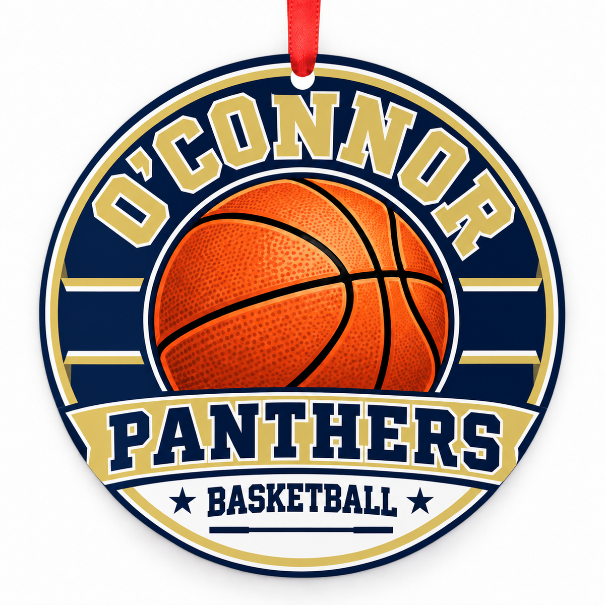 O'Connor High School Panthers basketball Christmas ornament