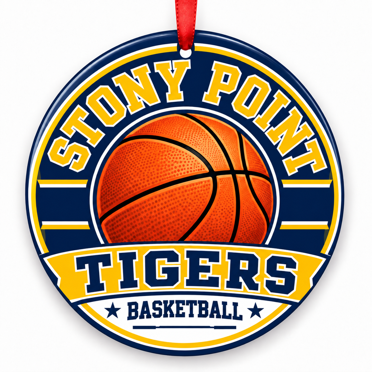 Stony Point High School Tigers basketball Christmas ornament