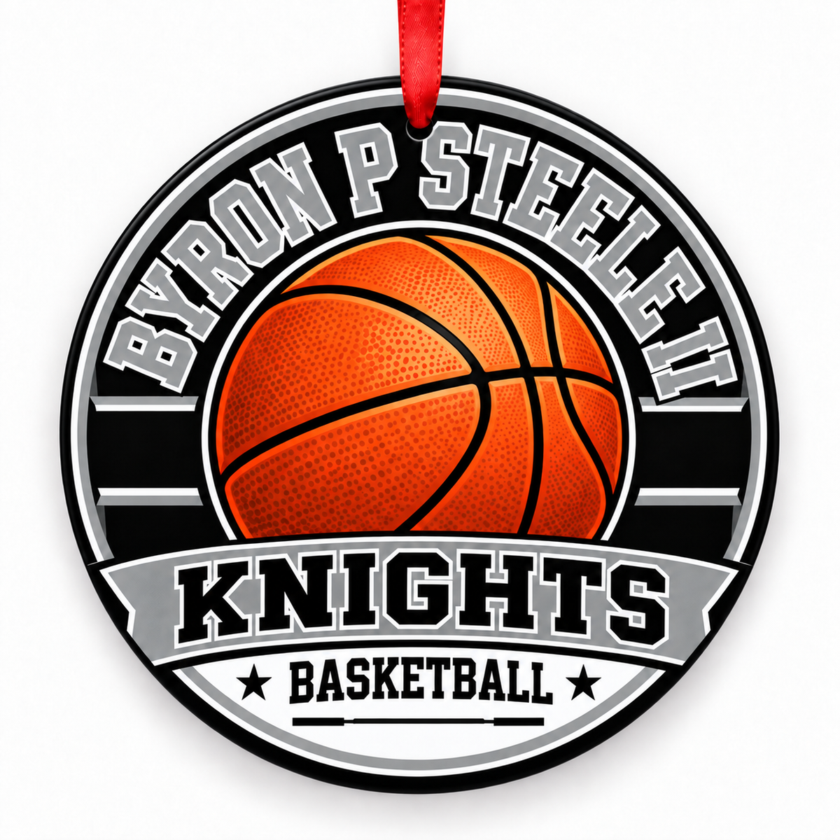 BYRON P STEELE II H S Knights basketball Christmas ornament