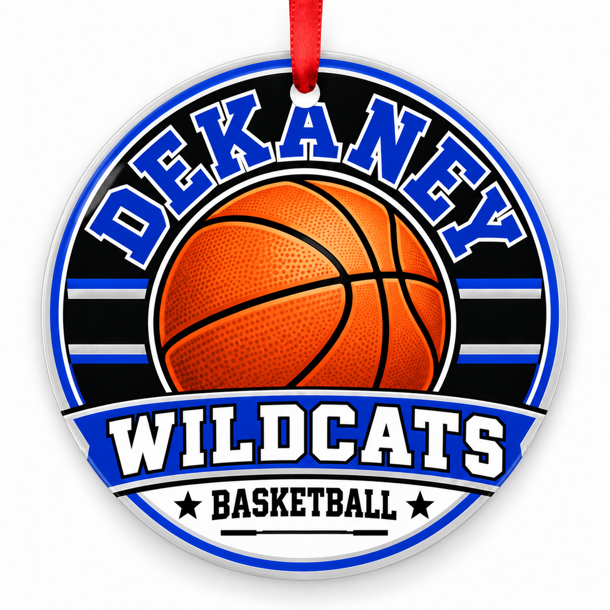 Andy Dekaney High School Wildcats basketball Christmas ornament