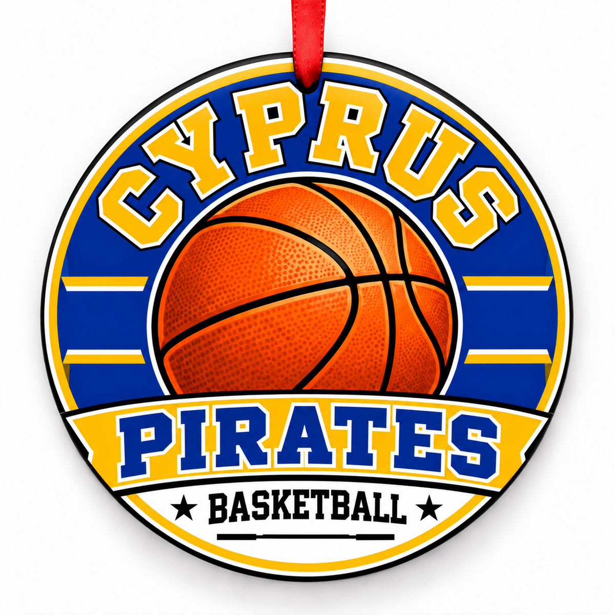 Cyprus High School Pirates basketball ornament