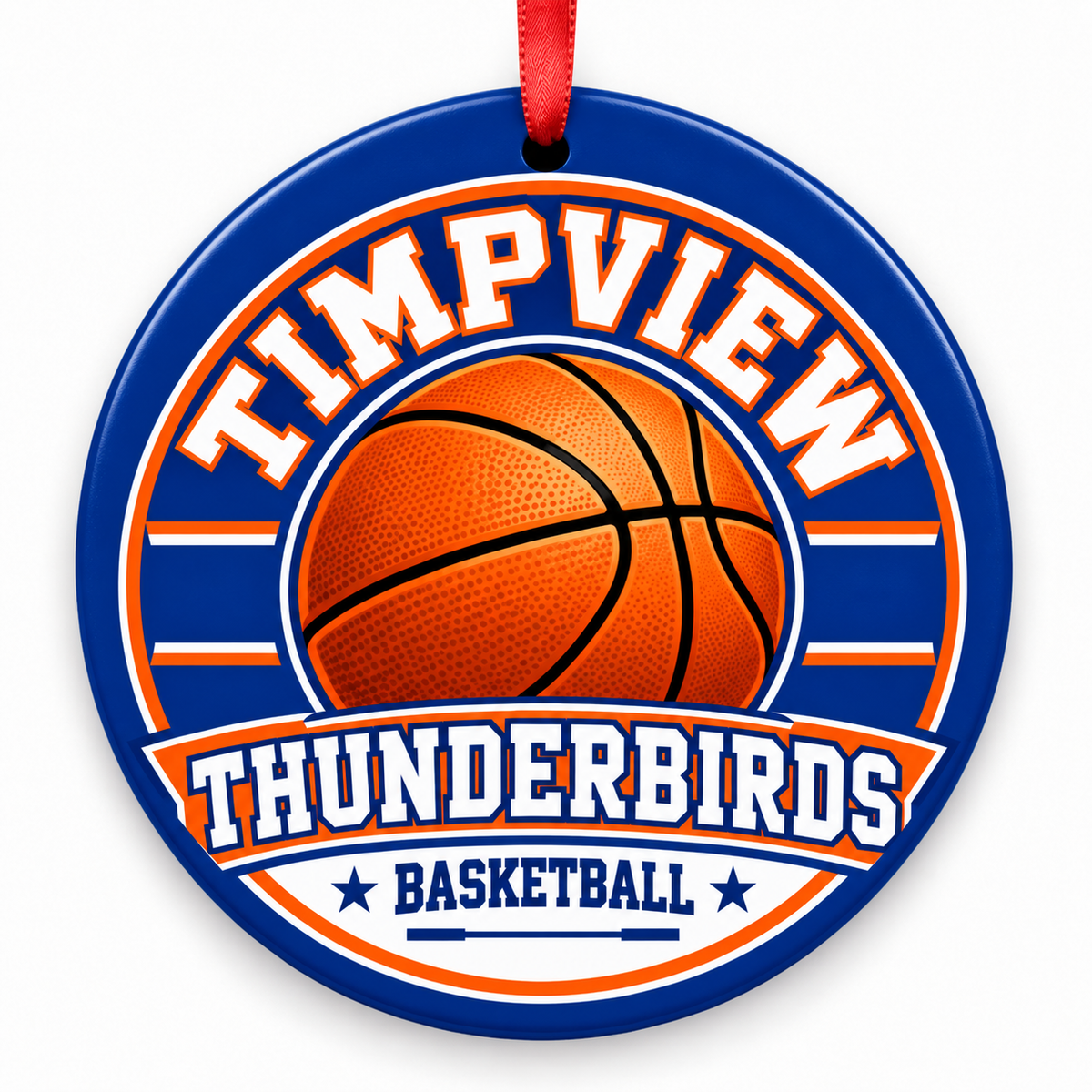 Timpview High School Thunderbirds basketball Christmas ornament