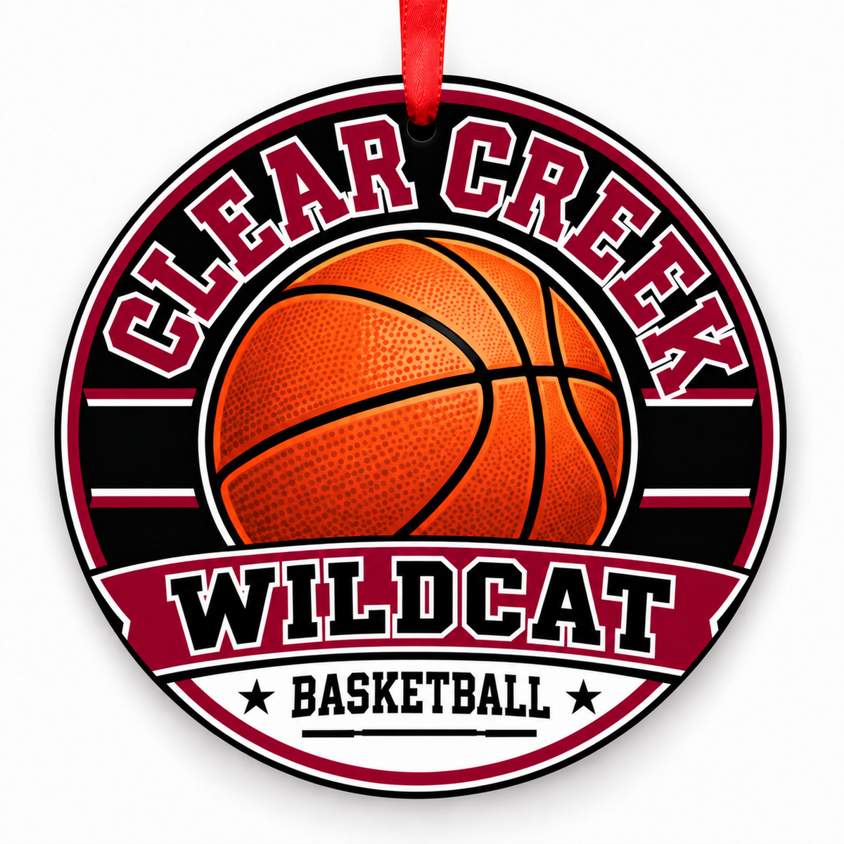 Clear Creek High School Wildcat basketball ornament