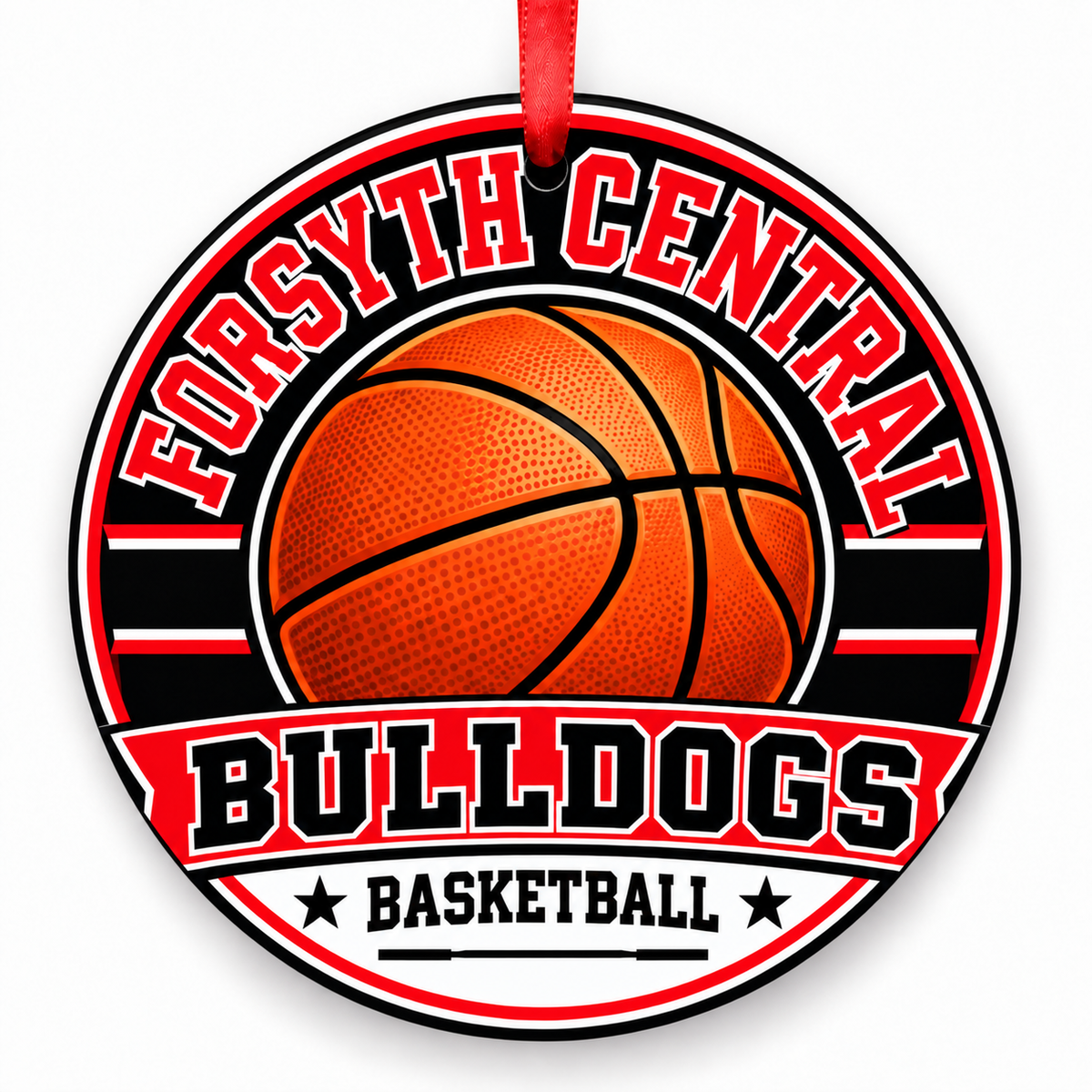 Forsyth Central High School Bulldogs basketball ornament