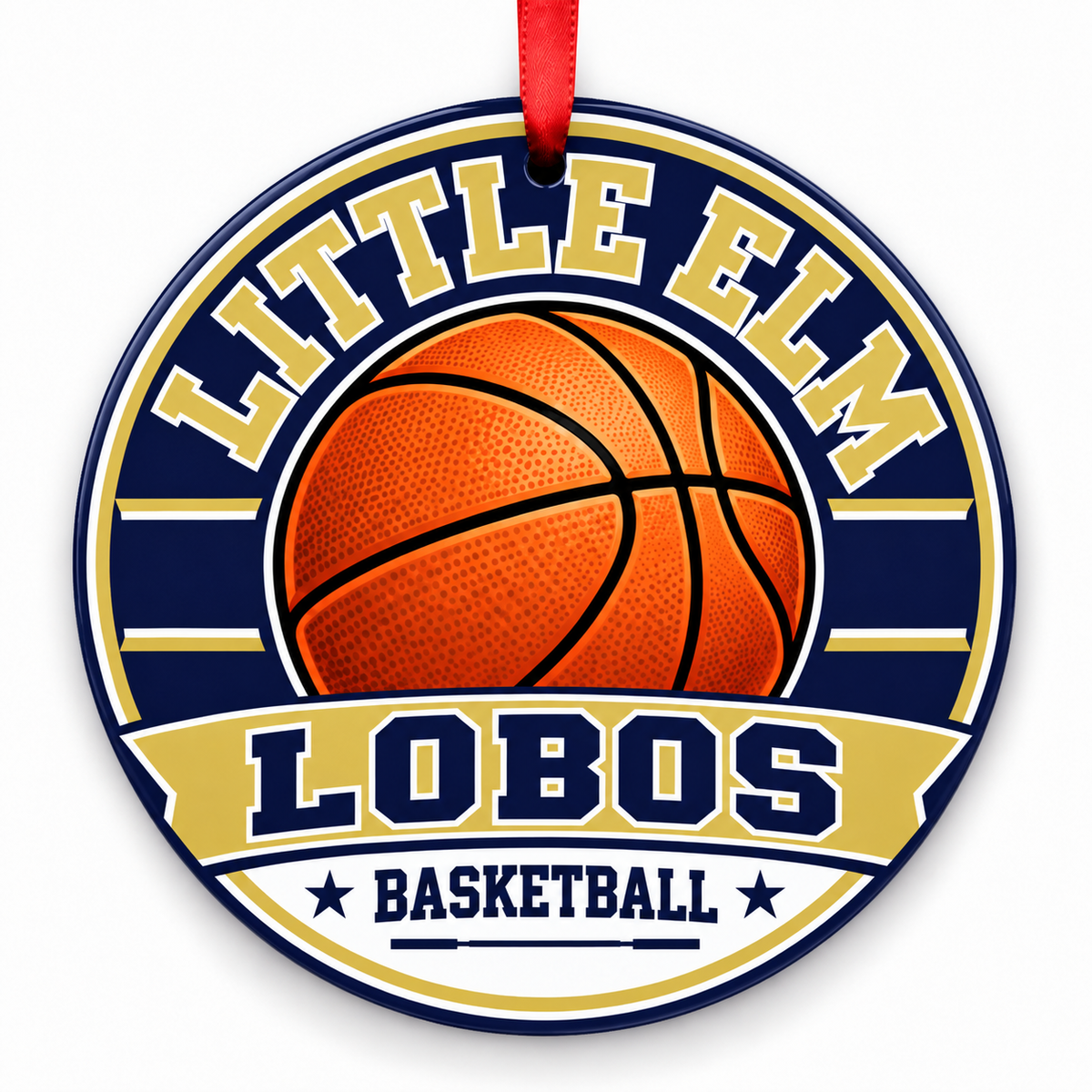 Little Elm High School Lobos basketball ornament