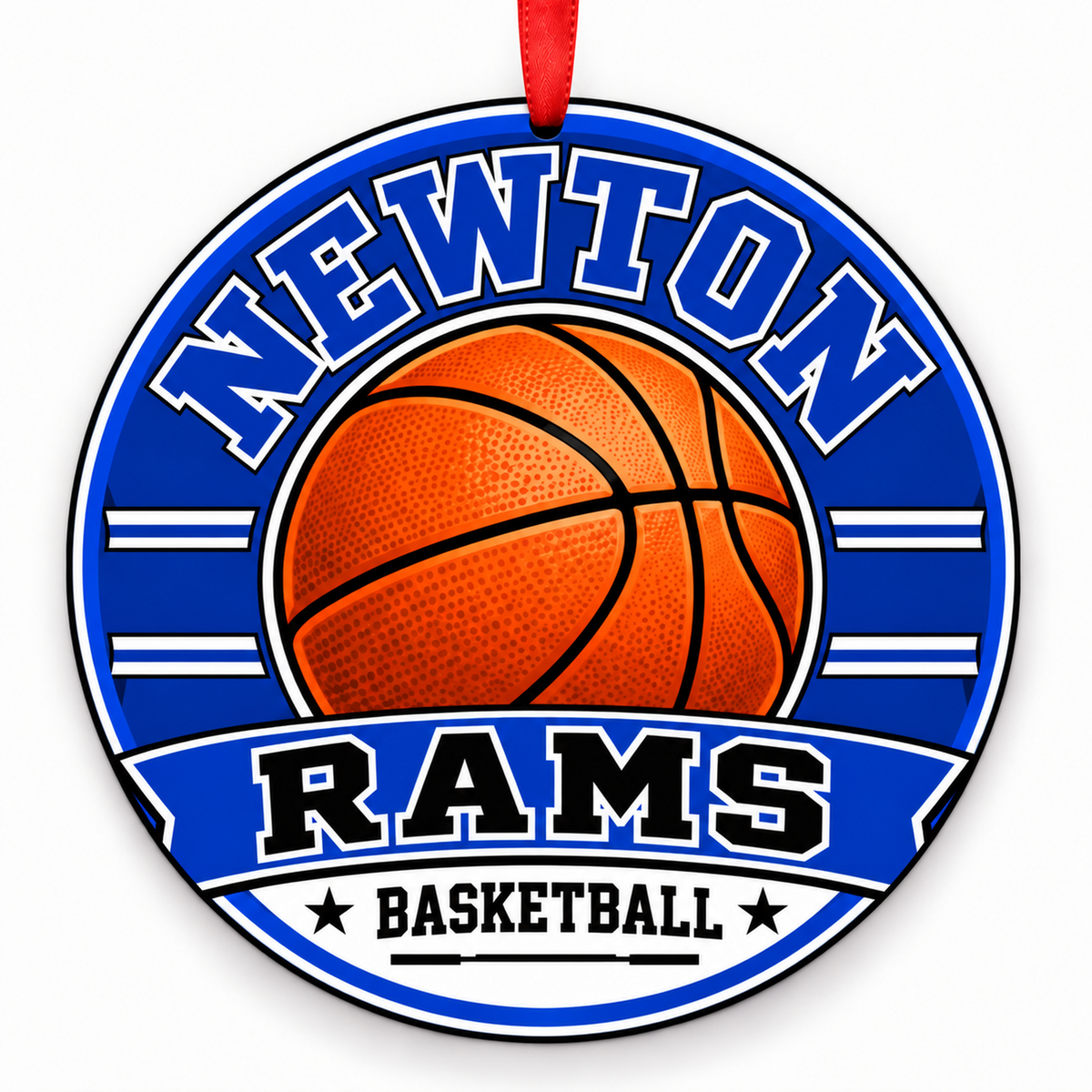 Newton High School Rams basketball ornament