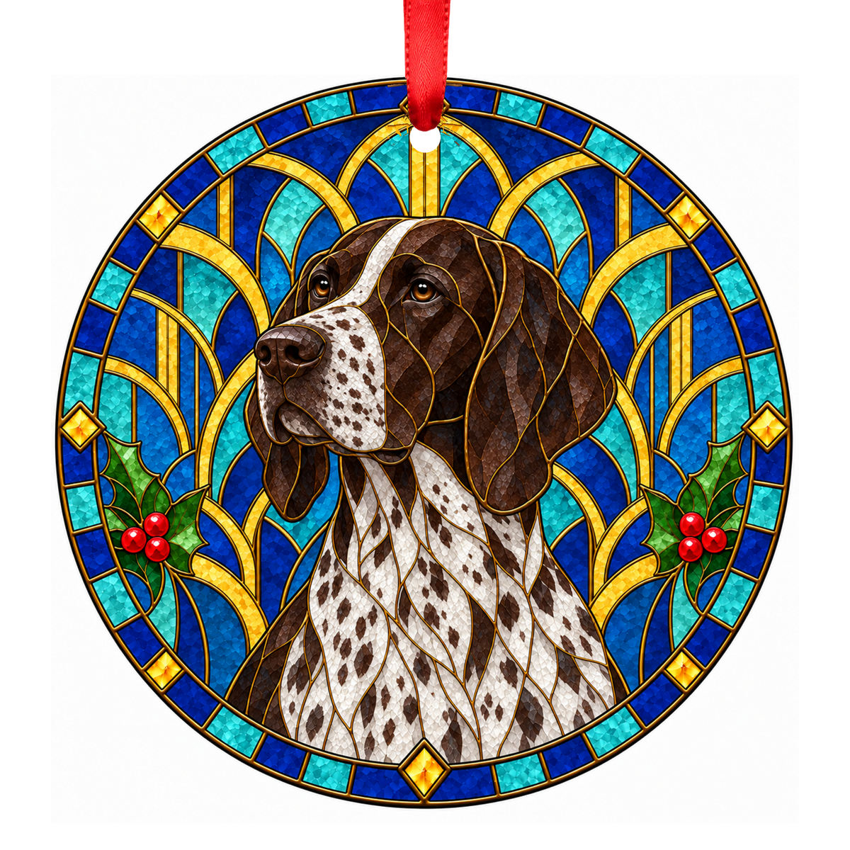 Old Danish Pointing Dog — Brown and White Ticked