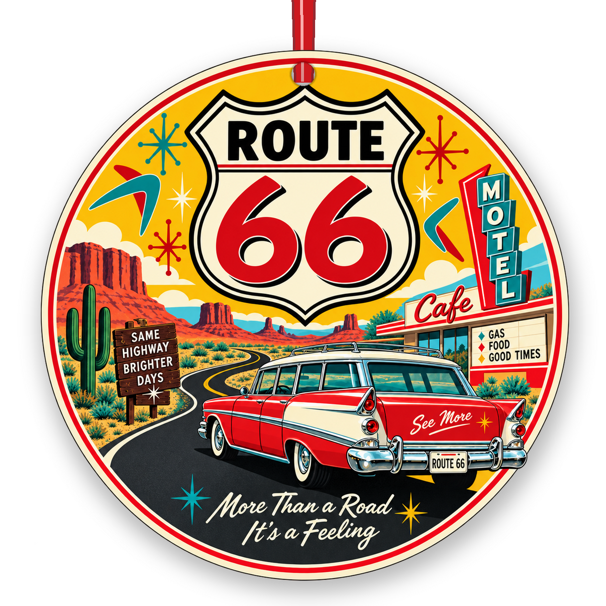 Route 66 More Than a Road Christmas ornament