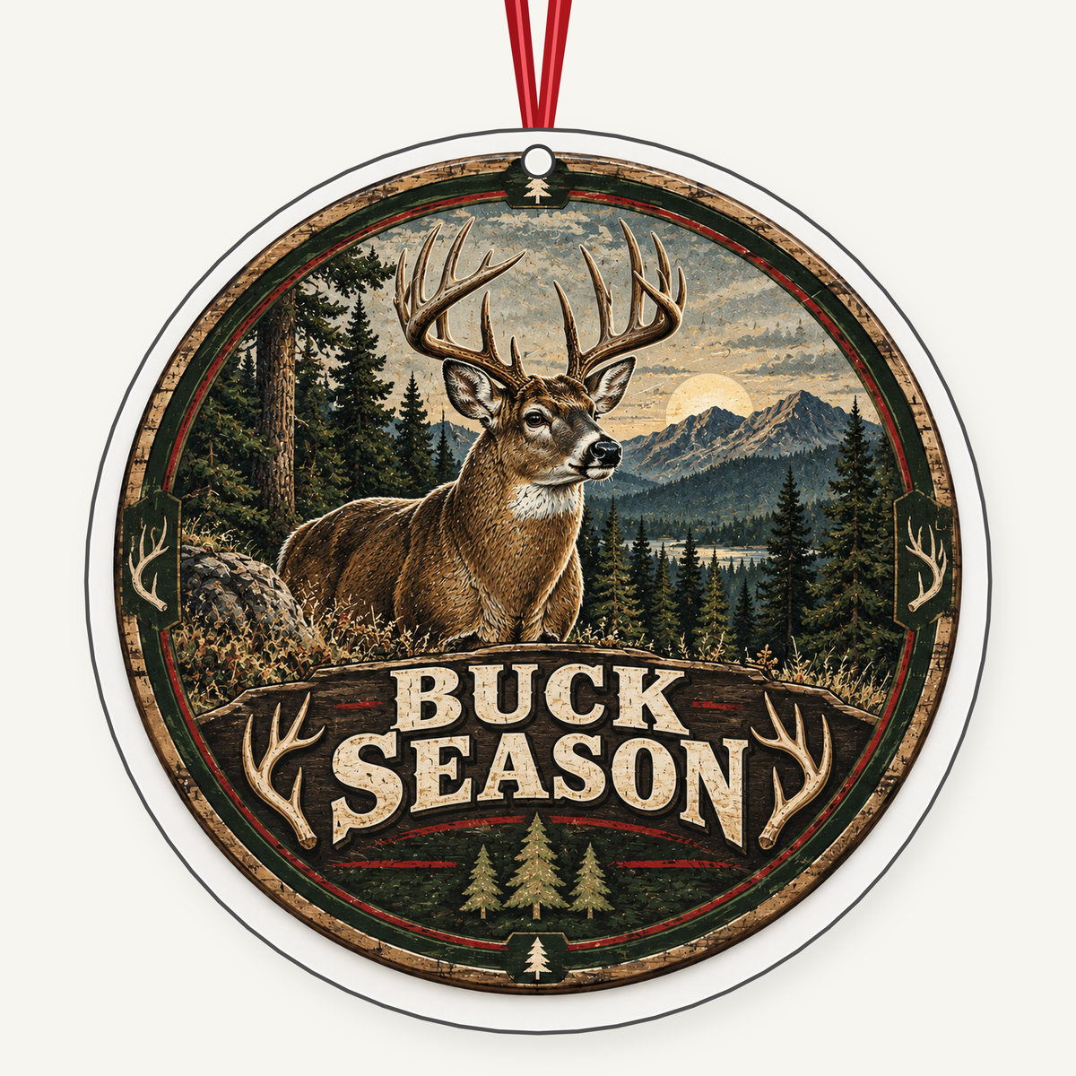 Buck Season hunting Christmas ornament