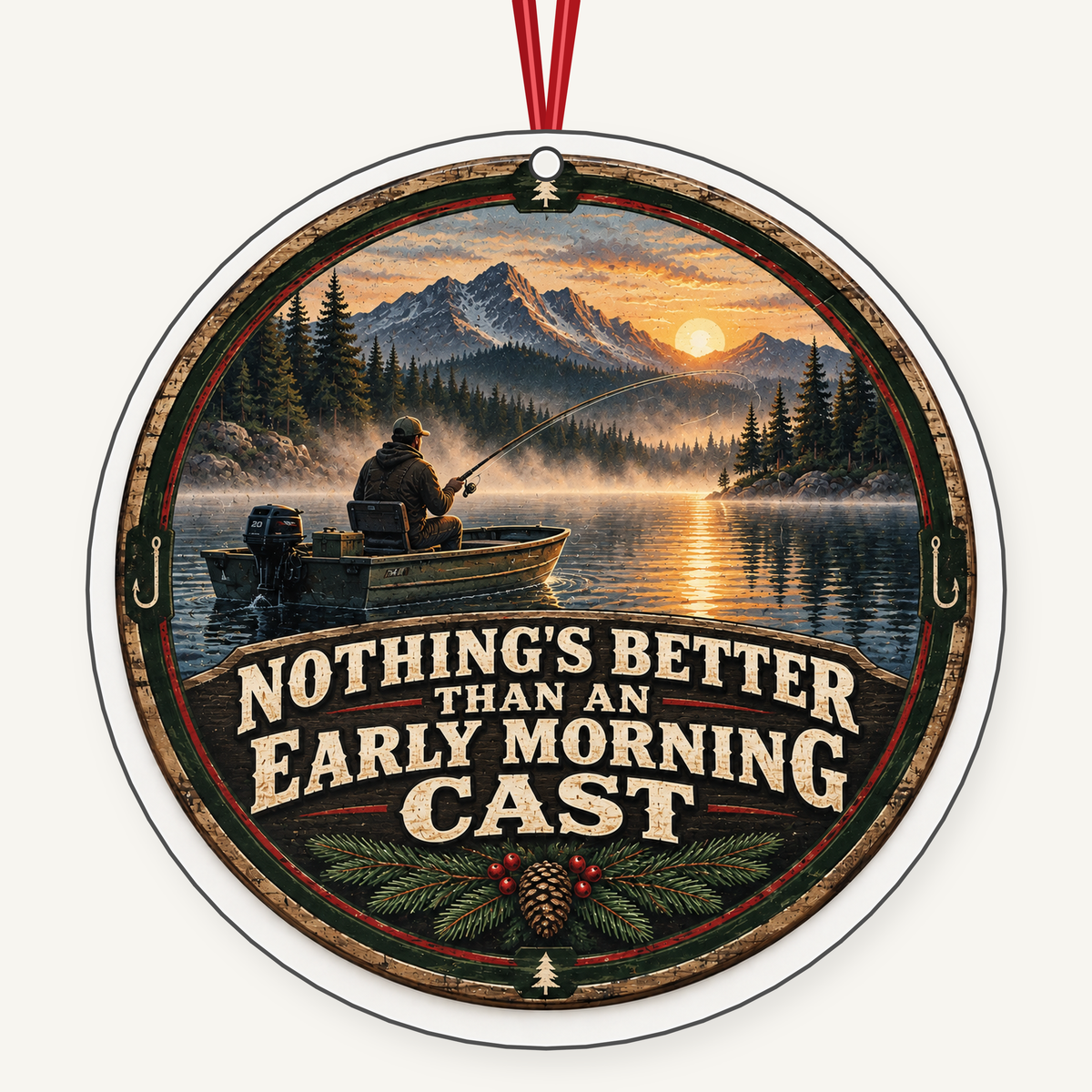 Nothing's Better Than an Early Morning Cast fishing Christmas ornament