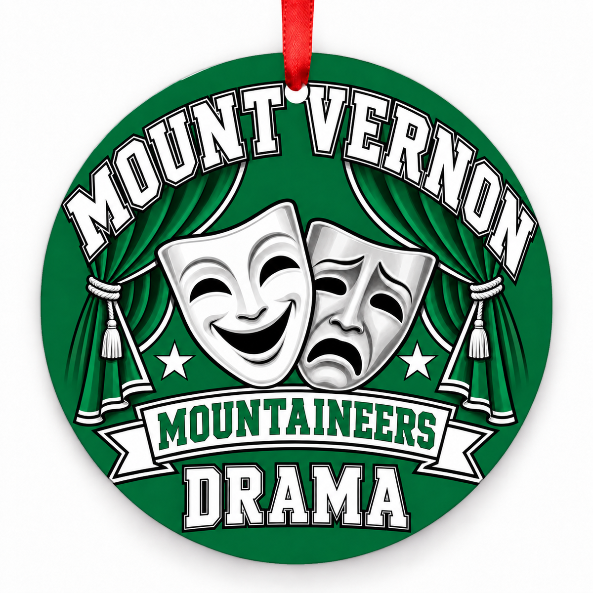 Mount Vernon High School Mountaineers Drama Christmas ornament