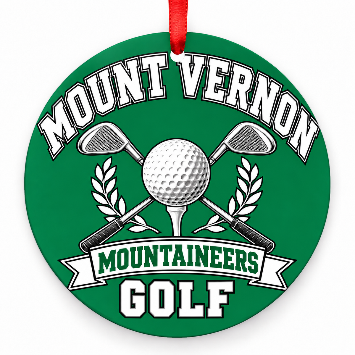 Mount Vernon High School Mountaineers Golf Christmas ornament