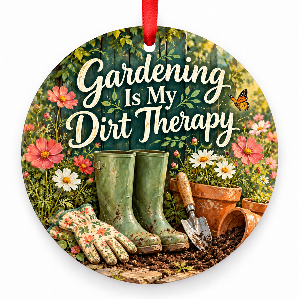 Gardening Is My Dirt Therapy ornament