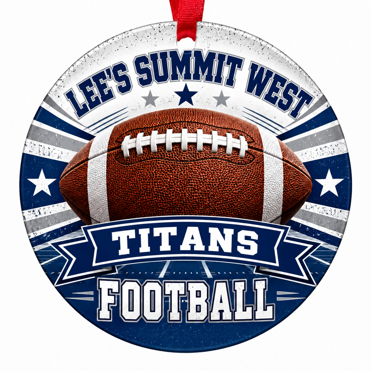 Lee's Summit West High School Titans Football Christmas Ornament