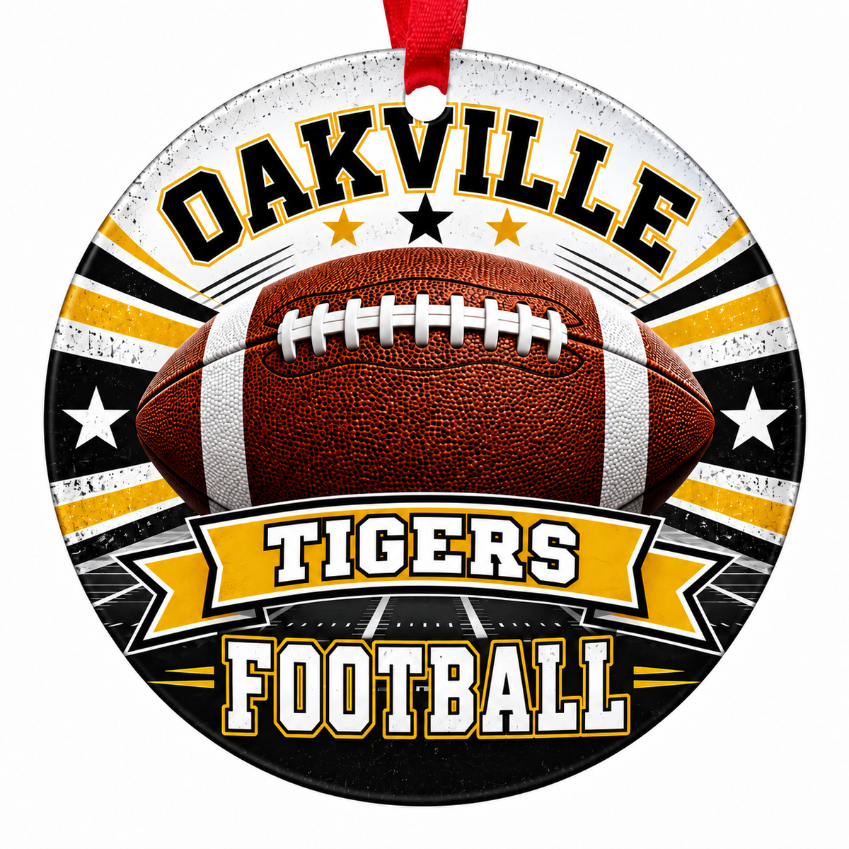 Oakville High School Tigers Football Christmas Ornament