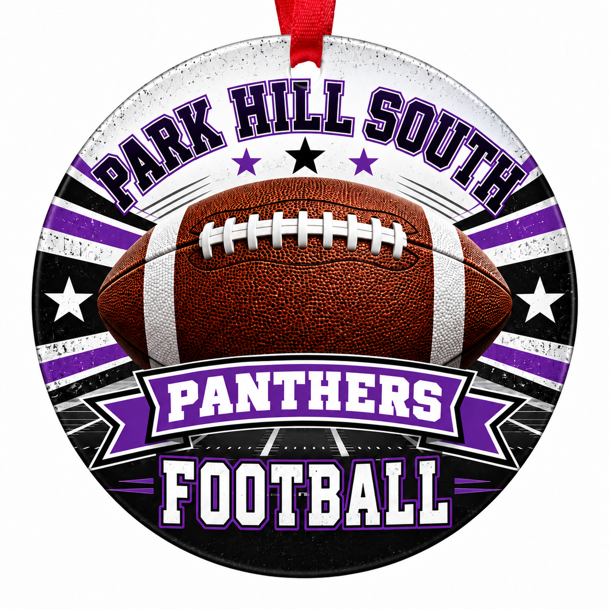 Park Hill South High School Panthers Football Christmas Ornament