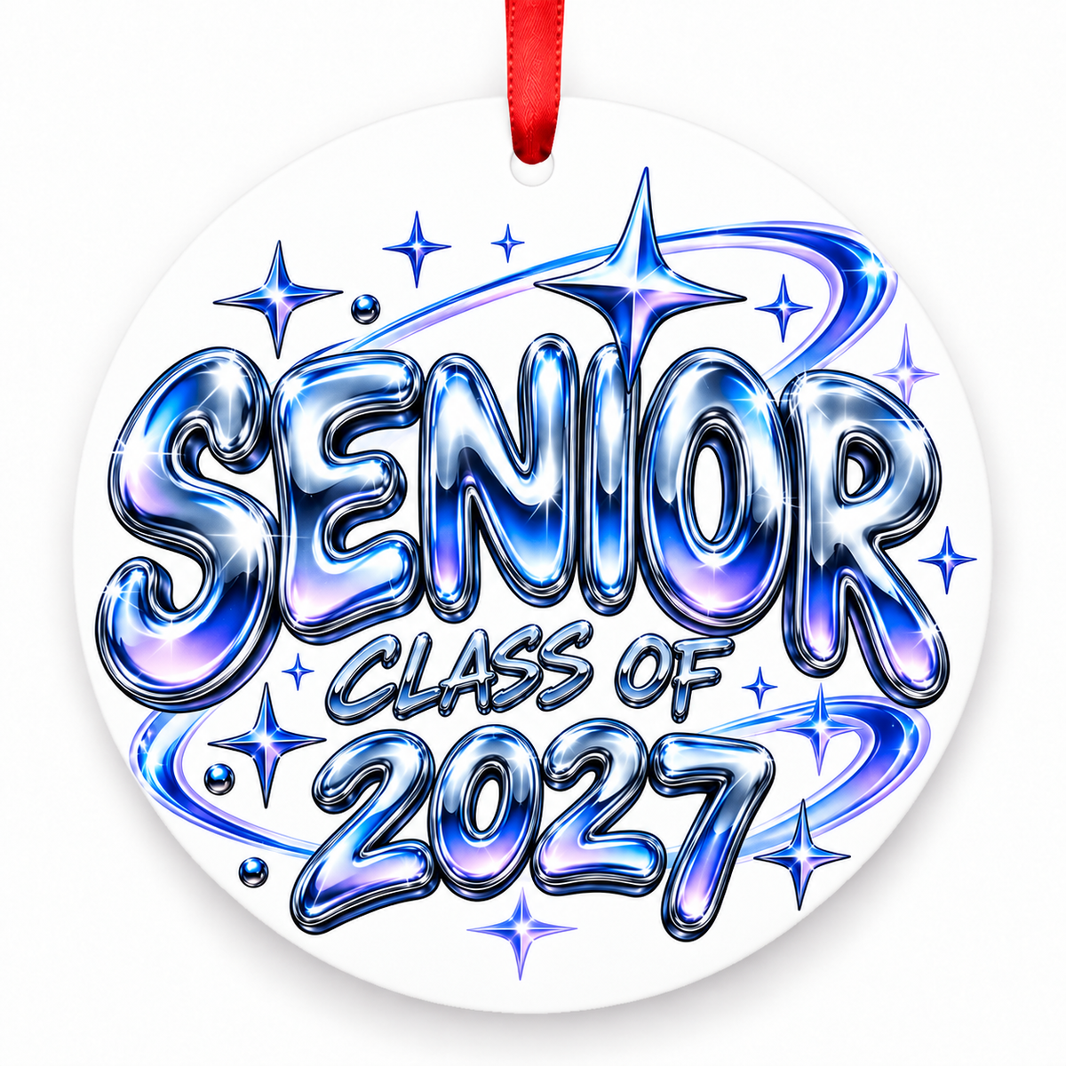 Y2K Chrome Senior Class of 2027 ornament
