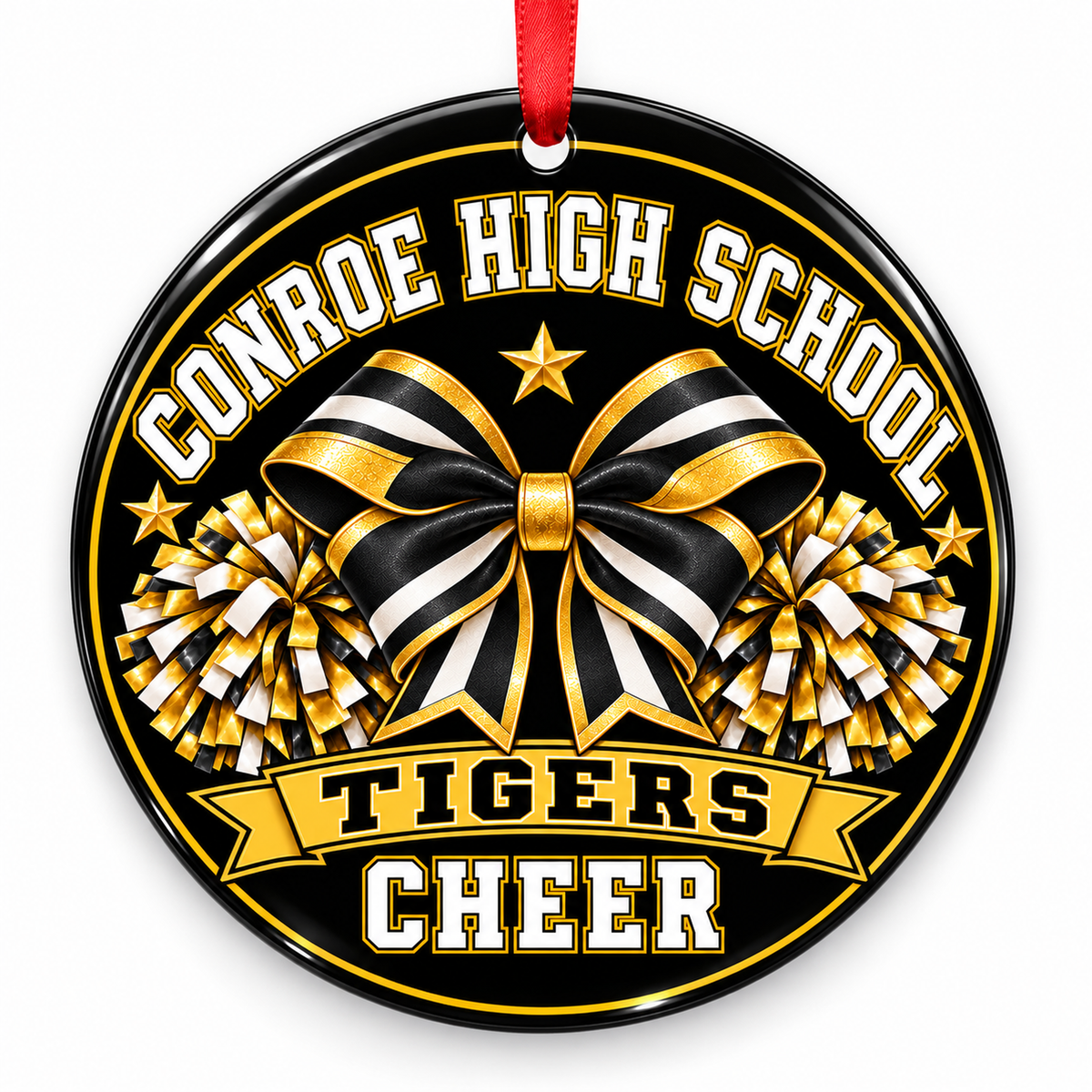 Conroe Tigers Cheerleading – Bow & Pom-Poms