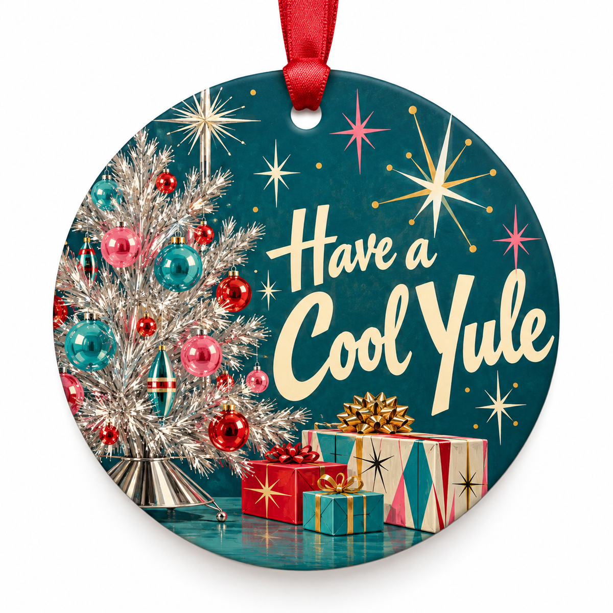 Have a Cool Yule retro Christmas ornament