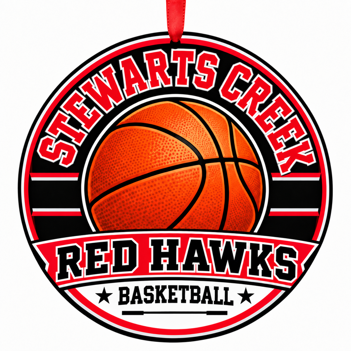 Stewarts Creek High School Red Hawks basketball ornament