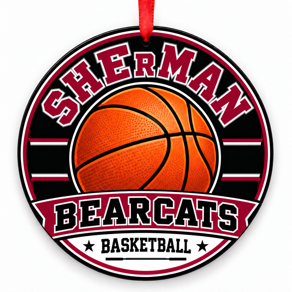 Sherman High School Bearcats basketball Christmas ornament