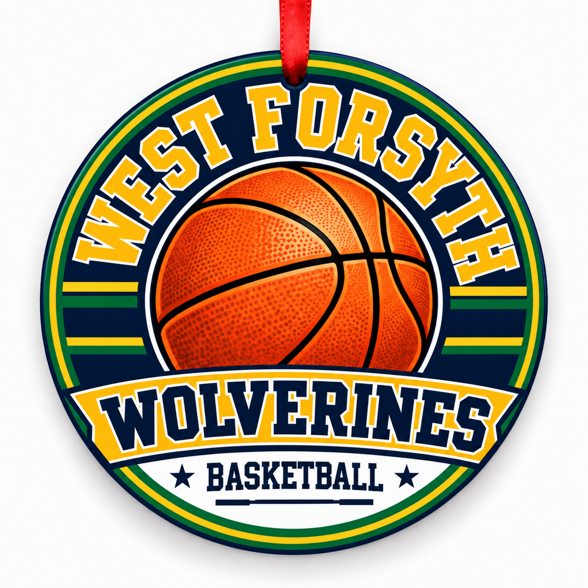 West Forsyth High School Wolverines basketball ornament