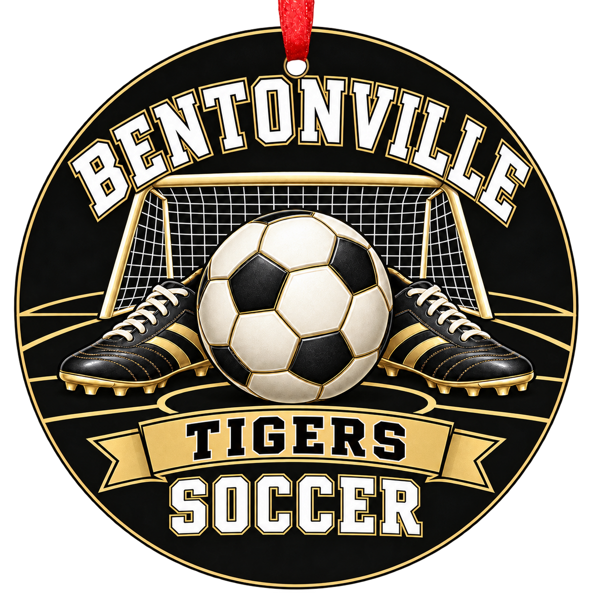 Bentonville Tigers Soccer Christmas ornament