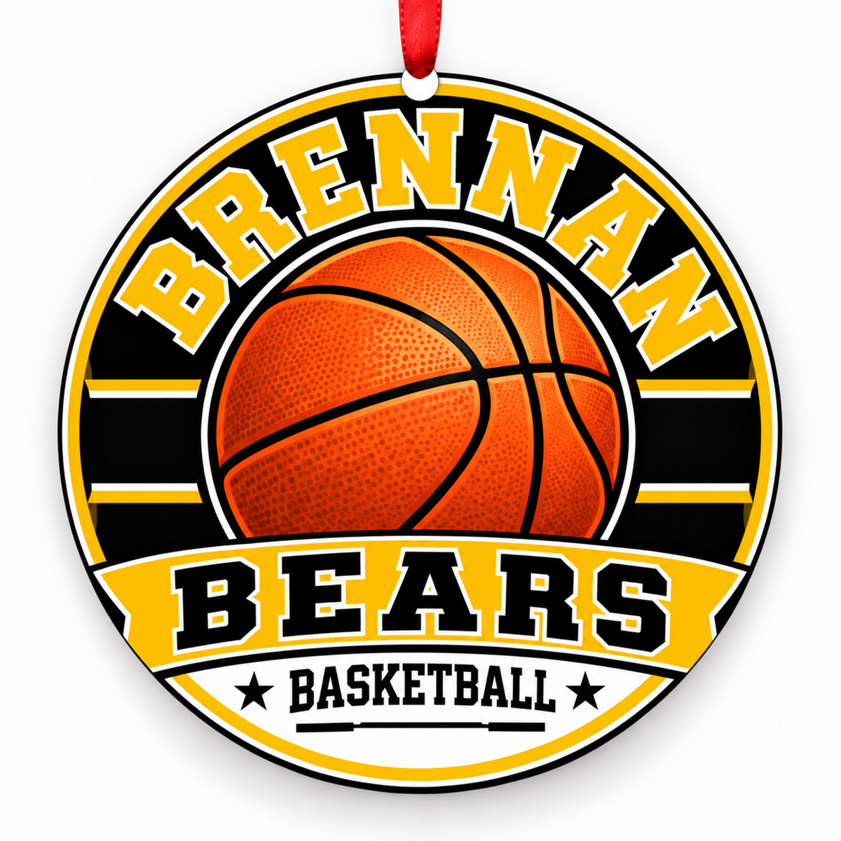 Brennan High School Bears basketball Christmas ornament mockup