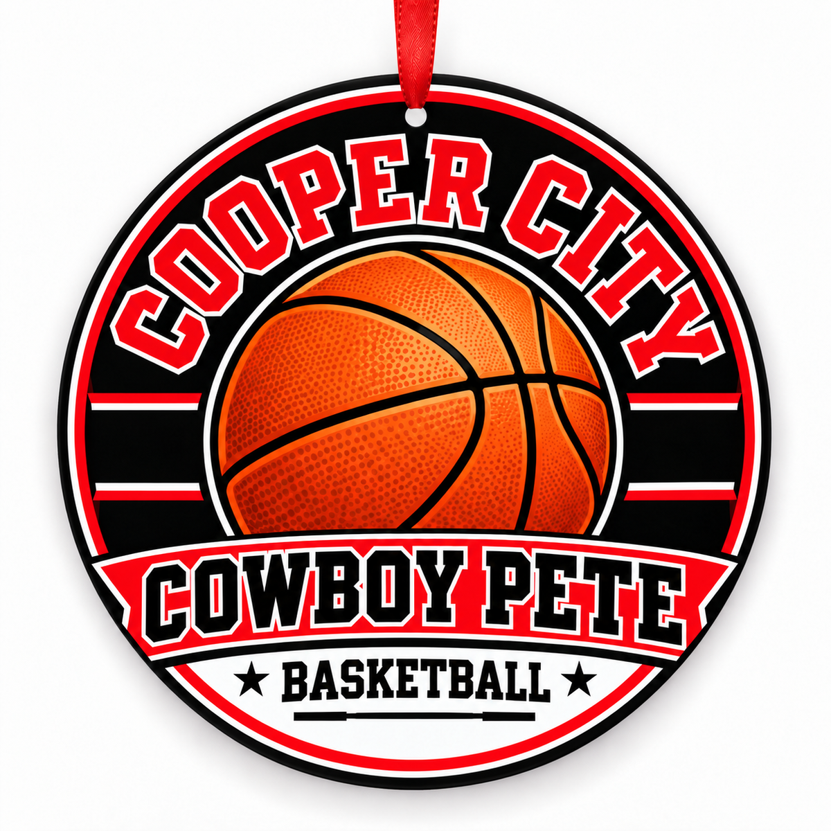 Cooper City High School Cowboys basketball Christmas ornament