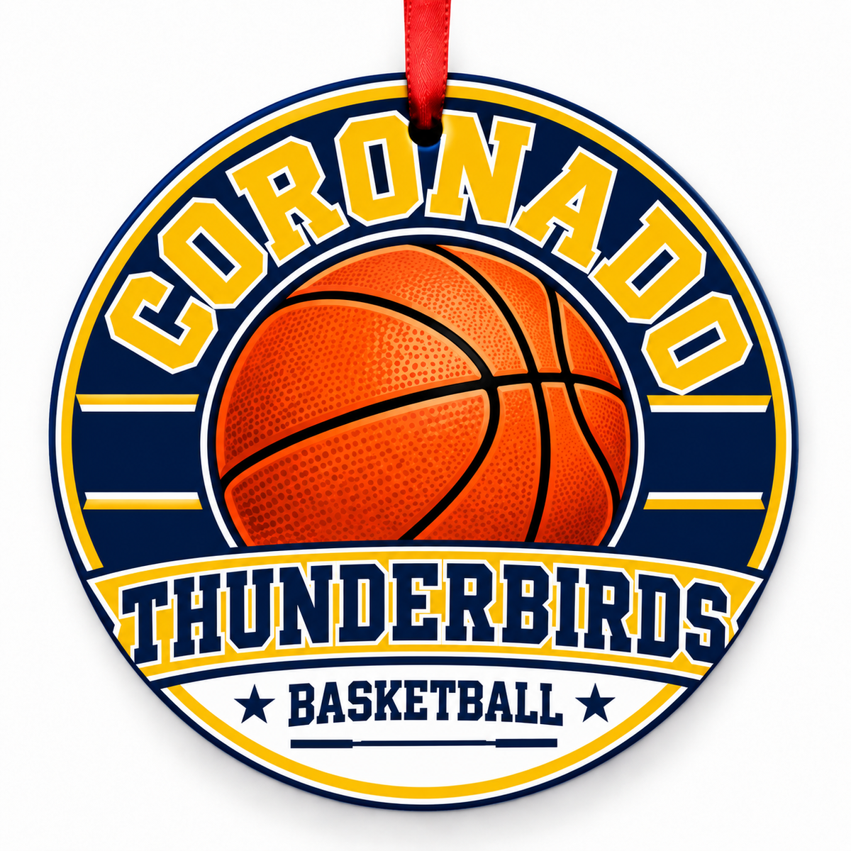 Coronado High School Thunderbirds basketball Christmas ornament